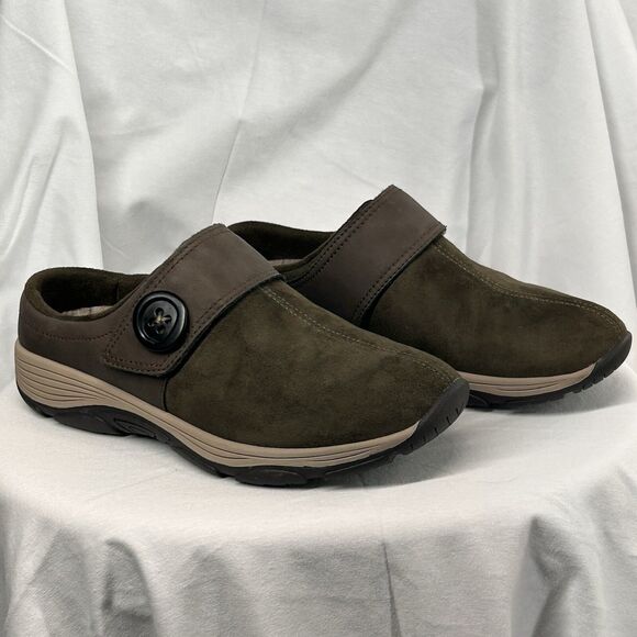 Easy Spirit Sevapour Mules Womens 6.5 Slip On Brown Faux Suede - Picture 1 of 12